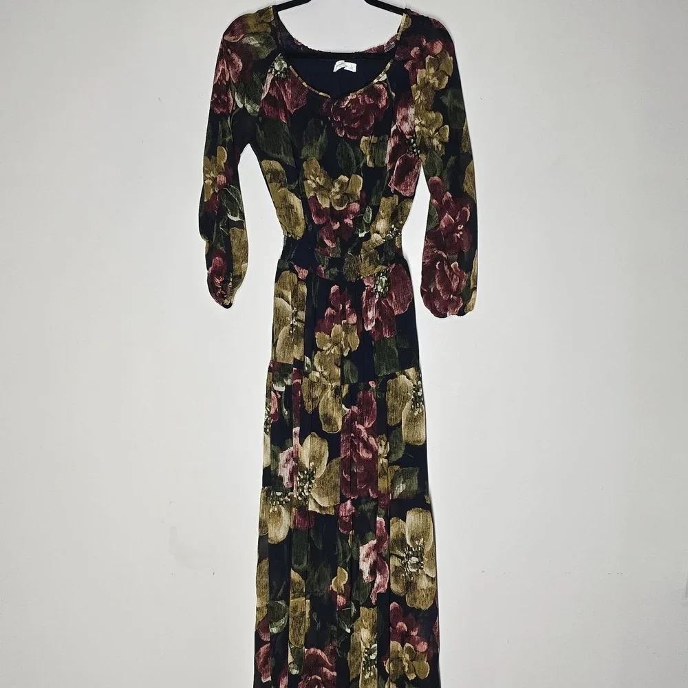 Abercrombie & Fitch‎ Floral Maxi Dress Off Shoulder Boho Cottagecore Size S